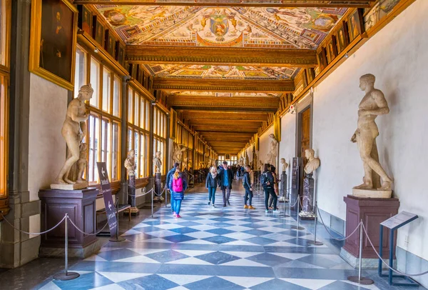 Florence Italy March 2016 Detail Corridor Uffizi Gallery Florence — стокове фото