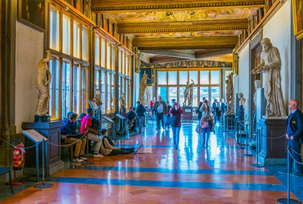 Florencia Italia Marzo 2016 Detalle Pasillo Galería Uffizi Florencia —  Fotos de Stock