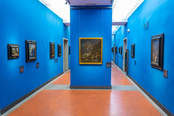 Florence Italy March 2016 Beautiful Paintings Situated Blue Room Uffizi — стокове фото