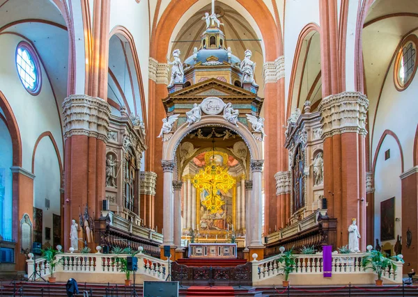 Bologna Italy March 2016 View Interior Basilica San Petronio Italian — Foto de Stock