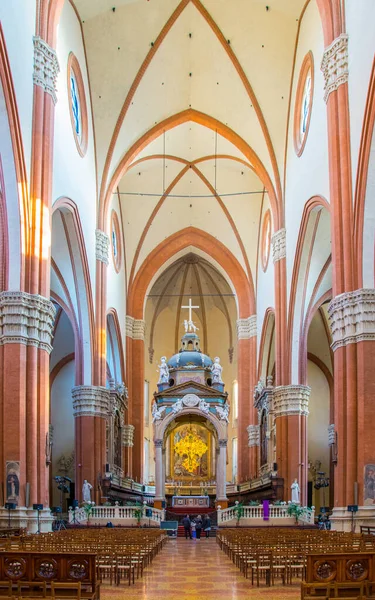 Bologna Italy March 2016 View Interior Basilica San Petronio Italian — Foto Stock