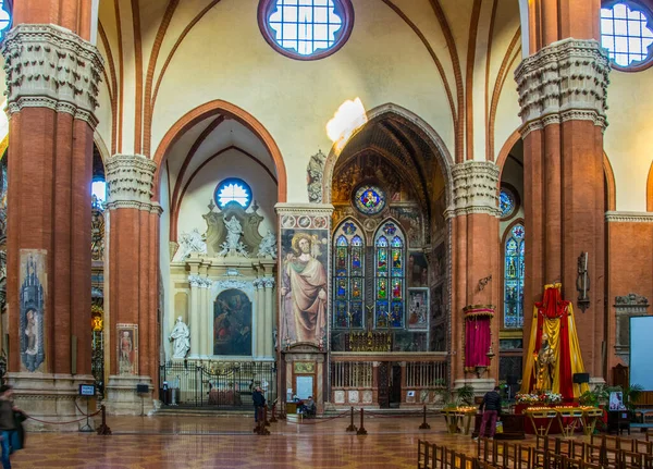 Bologna Olaszország Március 2016 Kilátás Belsejére Basilica San Petronio Olasz — Stock Fotó