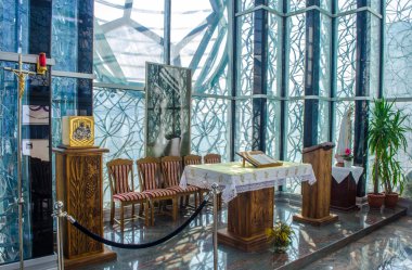 ÜSKÜP, MACEDONYA, 16 Şubat 2015: Rahibe Teresa Anıt Evi Şapeli Üsküp 'teki insani yardım ve Nobel Barış Ödülü sahibi Rahibe Teresa' ya adandı.