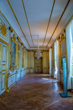 MUNICH, GERMANY, AUGUST 20, 2015: inside nymphenburg castle in Munich, Germany. It owes its foundation as a summer residence to the birth of the heir to the throne, Max Emanuel, born in 1662.