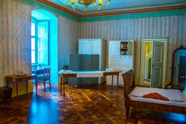 EISENSTADT, AUSTRIA, 18 Haziran 2016: Burgenland bölgesinin başkenti Avusturya 'nın Eisenstadt kentindeki ünlü Esterhazy sarayının iç manzarası.