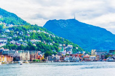 BERGEN, NORWAY, AUGUST 22, 2016: View of a historical wooden district Bryggen in the norwegian city Bergen.