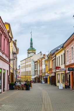 KROMERIZ, CZECH REPUBLIC, APRIL 15, 2016: View of a shopping street in the czech city Kromeriz.