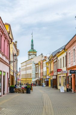 KROMERIZ, CZECH REPUBLIC, APRIL 15, 2016: View of a shopping street in the czech city Kromeriz.