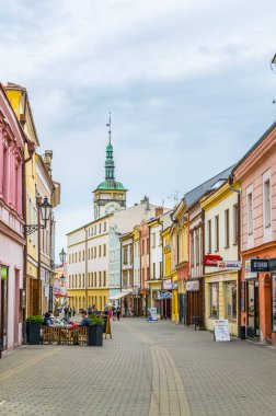 KROMERIZ, CZECH REPUBLIC, APRIL 15, 2016: View of a shopping street in the czech city Kromeriz.
