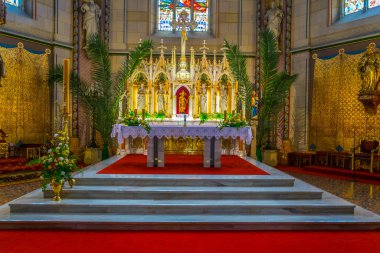 OLOMOUC, CZECH Cumhuriyet, 16 Nisan 2016: Saint vaclav, Czech cumhuriyetinin olomouc katedralinin içi.