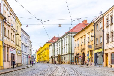 OLOMOUC, CZECH REPUBLIC, APRIL 16, 2016: View of a street in the center of the czech city Olomouc.
