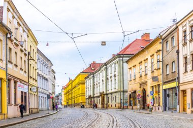 OLOMOUC, CZECH REPUBLIC, APRIL 16, 2016: View of a street in the center of the czech city Olomouc.