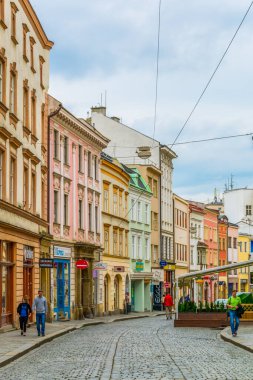 OLOMOUC, CZECH REPUBLIC, APRIL 16, 2016: View of a street in the center of the czech city Olomouc.