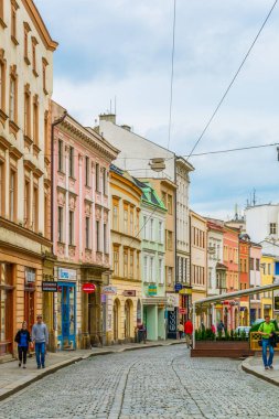 OLOMOUC, CZECH REPUBLIC, APRIL 16, 2016: View of a street in the center of the czech city Olomouc.