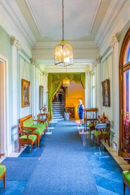 WARsaw, POLAND, AĞUSTOS 13 Ağustos 2016: Polonya 'nın Varşova kentindeki Wilanow Sarayı' nın koridoru.