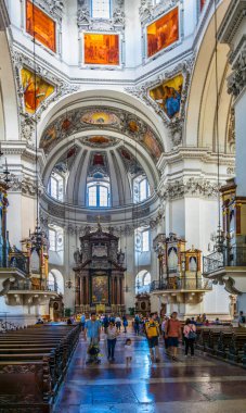 SALZBURG, AUSTRIA, JULY 3, 2016 Interior of the Salzburg cathedral
