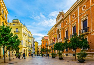 VALENCIA, SPAIN, DECEMBER 30, 2015: view of a building of the archdiocese situated next to the cathedral in valencia