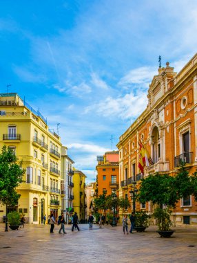 VALENCIA, SPAIN, DECEMBER 30, 2015: view of a building of the archdiocese situated next to the cathedral in valencia