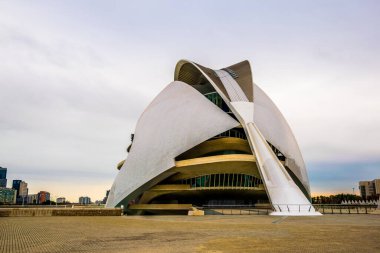 VALENCIA, SPAIN, DECEMBER 31, 2015: view of the palau de les arts reina sofia concert hall in spanish city valencia