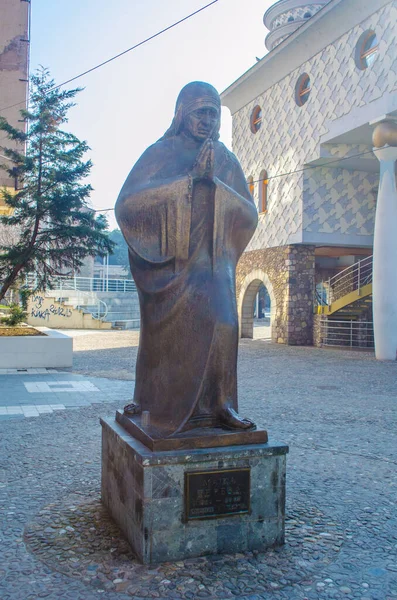 Skopje Macedonia February 2015 Statue Mother Theresa Macedonian City Skopje — Stockfoto