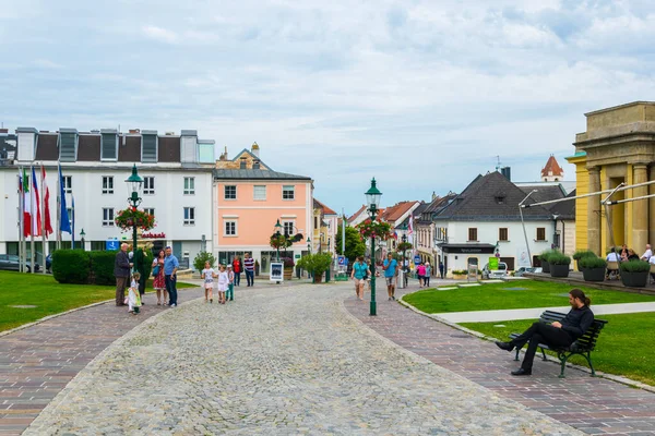 Eisenstadt Austria 2016年6月18日 ブルゲンラント州の州都アイゼンシュタットの有名なエステラジ宮殿前の緑の広場の眺め — ストック写真