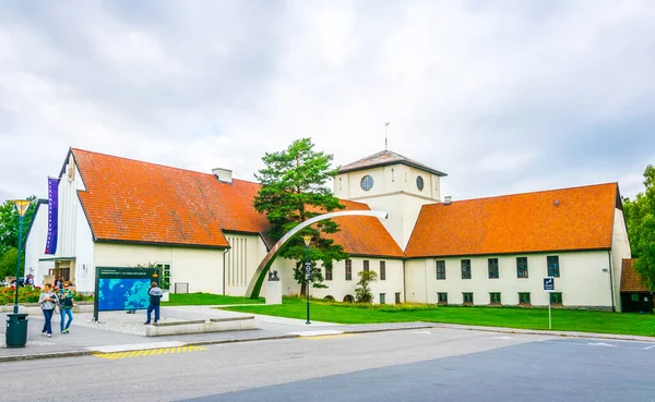 OSLO, NORway, 24 Ağustos 2016: Oslo, Norveç 'teki Viking gemi müzesine bakış