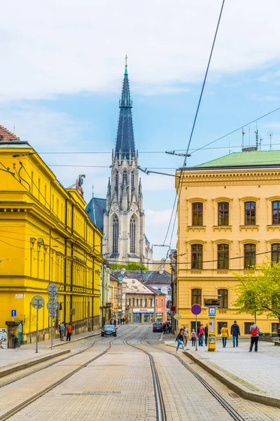 Olomouc Czech April 2016 View Street Central Czech City Olomouc — 图库照片