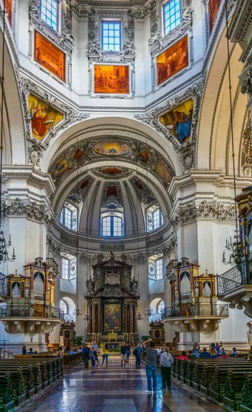 Salzburg Ausztria 2016 Július Salzburgi Katedrális Belseje — Stock Fotó