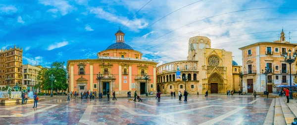 Valencia España Diciembre 2015 Plaza Santa María Con Catedral Valencia —  Fotos de Stock