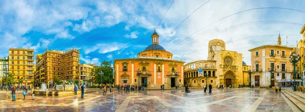 Valencia España Diciembre 2015 Plaza Santa María Con Catedral Valencia —  Fotos de Stock