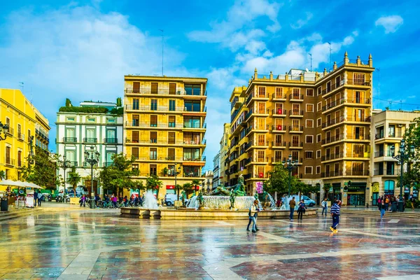 Valencia Spain December 2015 Square Saint Mary Rio Tura Fountain — Stockfoto