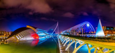 VALENCIA, SPAIN, DECEMBER 31, 2015: L'Hemisferic, a IMAX 3D-cinema and planetarium in the City of Arts and Sciences (Ciudad de las artes y de las ciencias) in Valencia, Spain during night