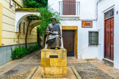 CORDOBA, SPAIN, JANUARY 8, 2016: Statue of Ben Maimonides in the Jewish Quarter of cordoba