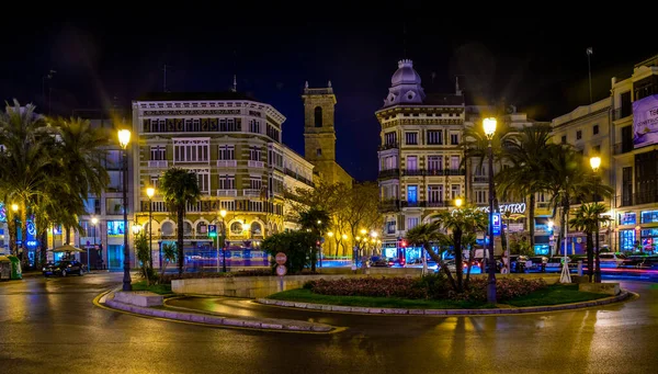 Valencia Spanje December 2015 Uitzicht Het Plein Plaza Reina Valencia — Stockfoto
