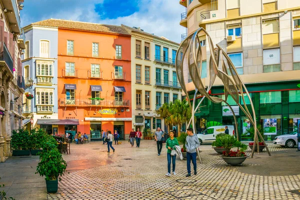 Malaga España Enero 2016 Vista Una Calle Estrecha Centro Histórico —  Fotos de Stock