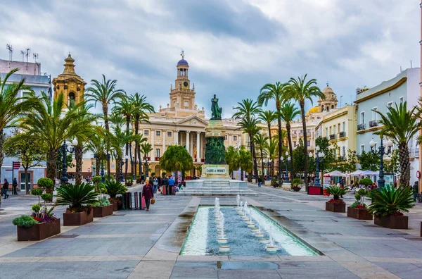 Cadiz Spain January 2016 View Fountain Situated Square Saint John — Stockfoto