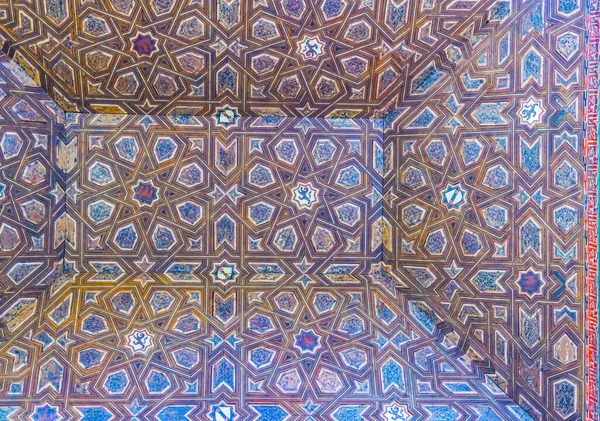 Sevilla Spain January 2016 Detail Ceiling Situated Real Alcazar Palace — Stock Photo, Image