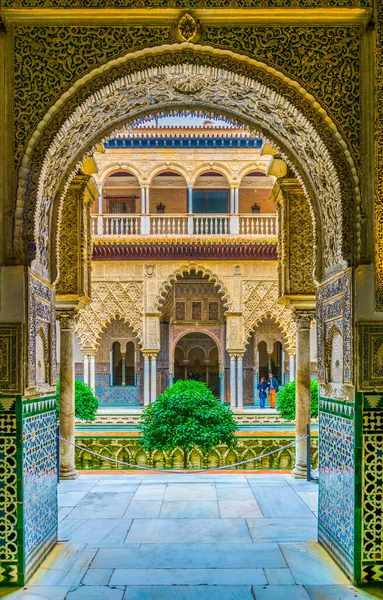 Sevilla Spain January 2016 View Courtyard Maidens Situated Royal Alcazar — Foto de Stock