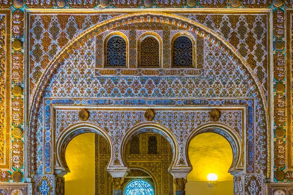 Sevilla Spain January 2016 Detail Beautifully Entrance Room Real Alcazar — Stok Foto