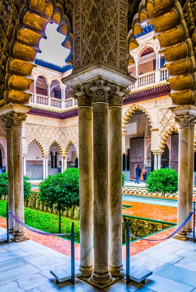 Sevilla Spain January 2016 View Courtyard Maidens Located Royal Alcazar — 图库照片