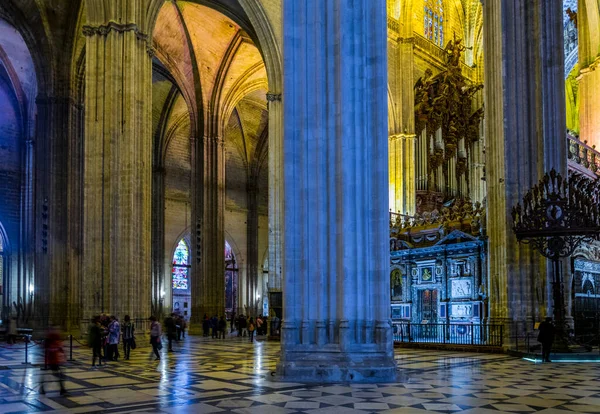 Sevilla Espanha Janeiro 2016 Vista Interior Catedral Sevilla Considerada Terceira — Fotografia de Stock