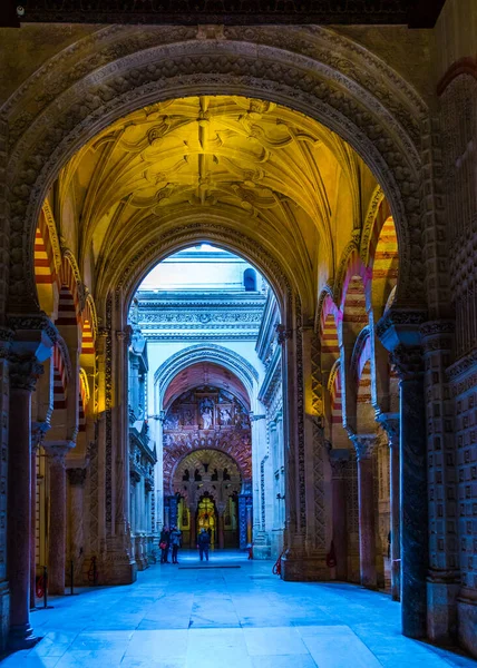Cordoba Spain January 2016 Arches Pillars Mezquita Cathedral Cordoba Spain — Foto Stock