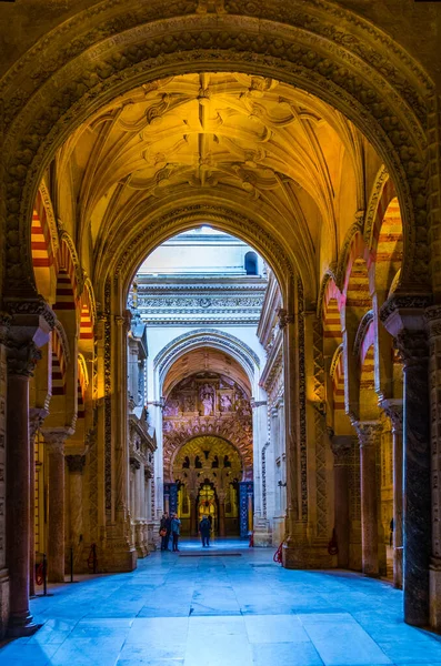 Cordoba Spagna Gennaio 2016 Archi Pilastri Della Cattedrale Della Mezquita — Foto Stock
