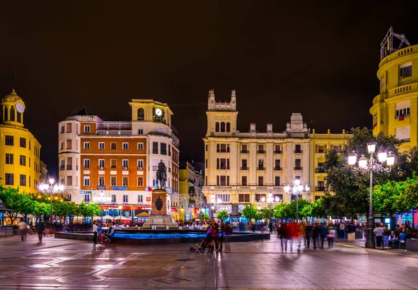 Cordoba Spain January 2016 Night View Plaza Las Tendillas Square — Stock fotografie