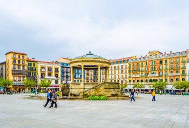PAMPLONA, SPAIN, OCTOBER 28, 2014: Plaza del castillo in the spanish city Pamplona