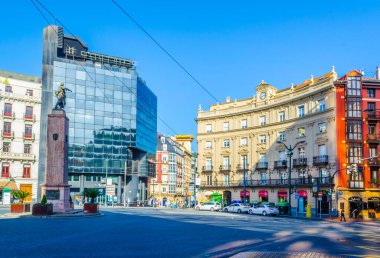 BILBAO, SPAIN, OCTOBER 29,2014: People are passing streets of Bilbao Spain