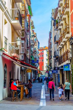 SANTANDER, SPAIN, OCTOBER 30,2014: People are strolling through a street in Santander, Spain