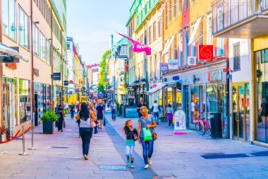 GOTEBORG, SWEDEN, 25 AĞUSTOS 2016: Goteborg İsveç 'te bir sokak manzarası
