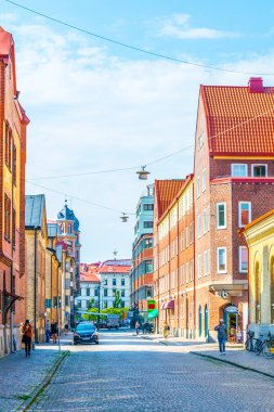 GOTEBORG, SWEDEN, 25 AĞUSTOS 2016: Goteborg, İsveç 'teki haga caddesinin görüntüsü.