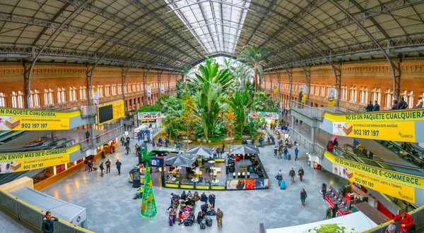 Madrid Spain January 2016 Tropical Green House Located Atocha Railway — Fotografia de Stock